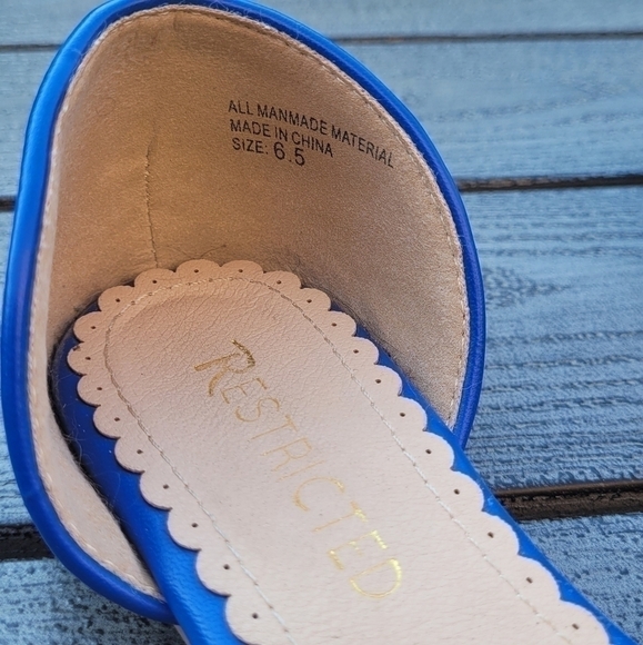 Women's Restricted, D’Orsay Glory Blue Flat blue and tan 6.5 - Picture 12 of 17